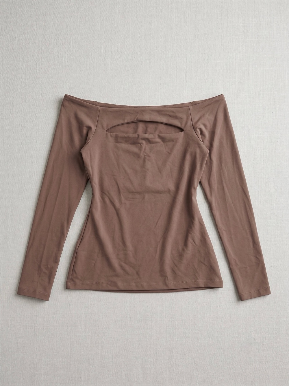 Susana Monaco Off-Shoulder Long Sleeve Top - Brown